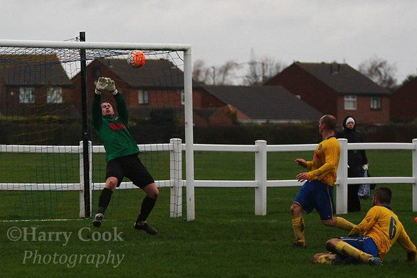 Stockton Keeper Liam Jordan pulls off a smart save during our Cup Semi Final victory over Boldon CA.