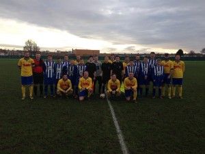 Stockton Town 1st Team and Hartlepool FC before their Wearside League Fixture at Greyfields Enclosure, 6th December 2014.